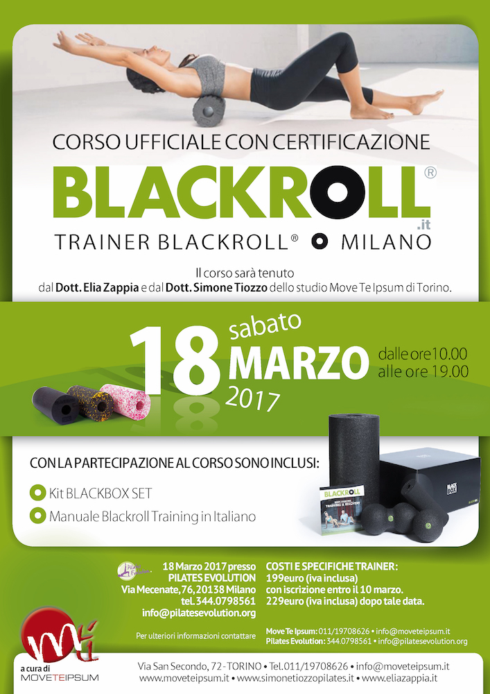 Corso ufficiale con certificazione trainer blackroll - milano