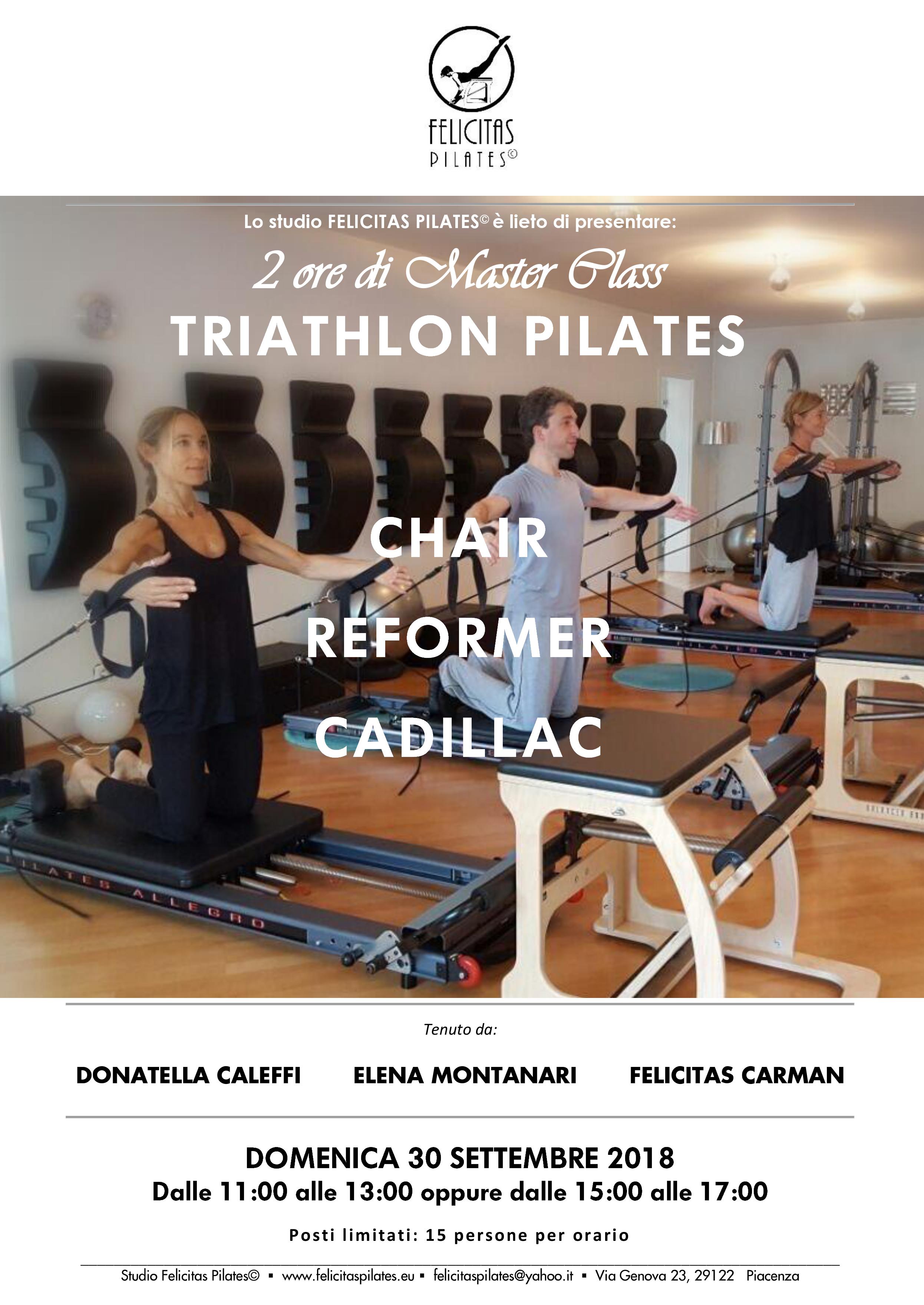 2 ore di Master Class TRIATHLON PILATES CON REFORMER CHAIR & CADILLAC