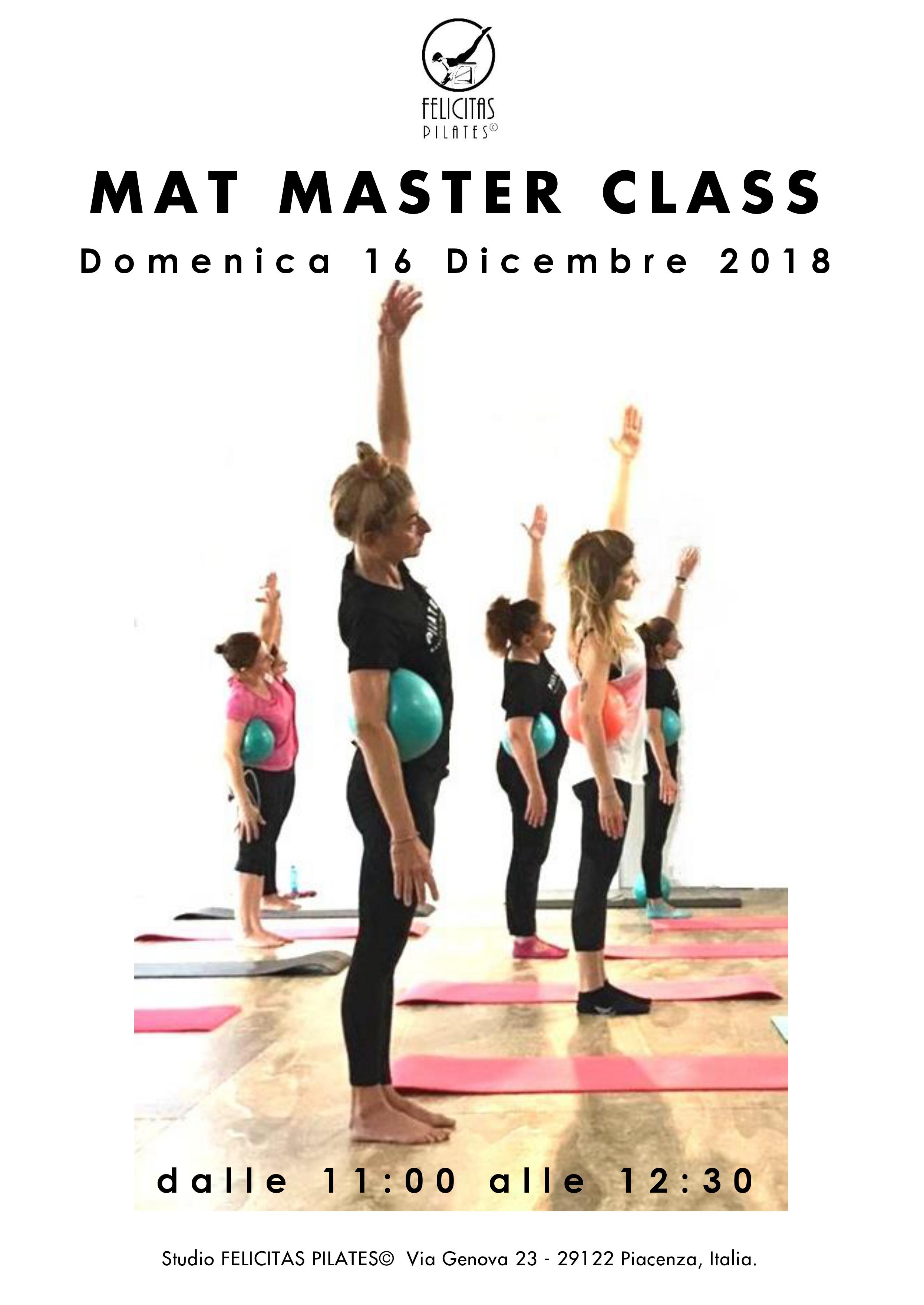 MAT MASTER CLASS   Domenica 16 Dicembre 2018 dalle 11:00 alle 12:30