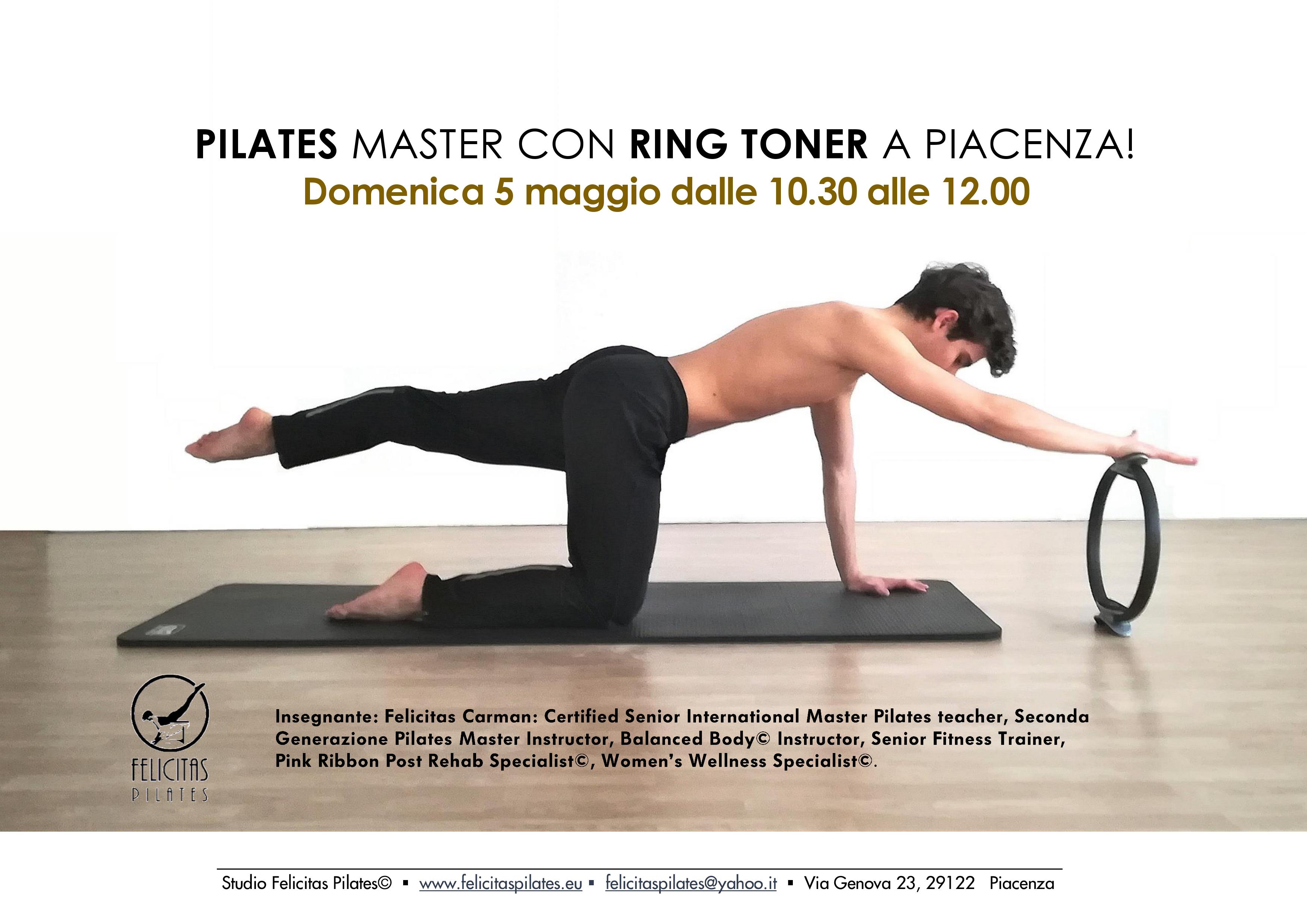 PILATES MASTER Class CON RING TONER A PIACENZA!   Domenica 5 maggio 2019  dalle 10.30 alle 12.00