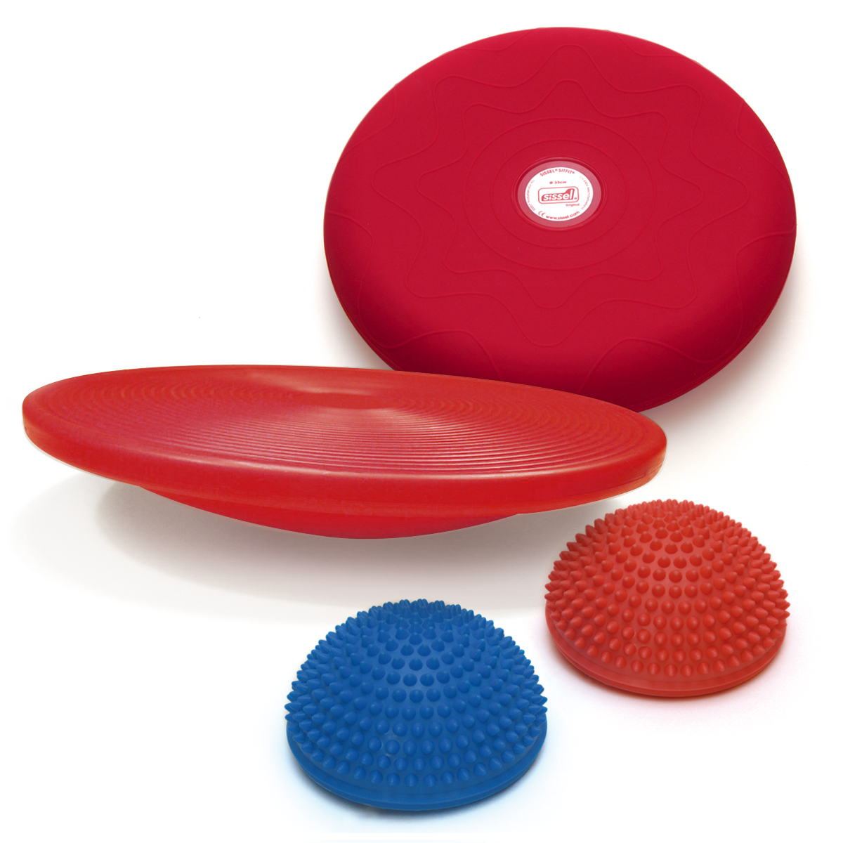 KIT EQUILIBRIO: Spiky Dome, Balanced Board e Sitfit 33 rosso