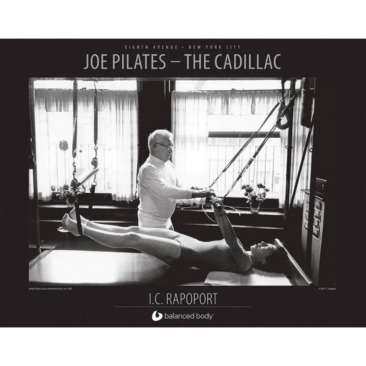Poster del fotografo IC Rapoport con Joseph Pilates 